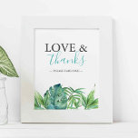 Tropical Beach Wedding Favours Sign<br><div class="desc">This tropical beach wedding favours sign is a stylish addition to your wedding decor inspiration, perfect for a micro elopement wedding, or micro wedding packages in Florida. Designed using hand-painted watercolor palm leaves in lush green tones, this signature cocktails sign lets you personalize how you like using easy-to-edit template fields....</div>