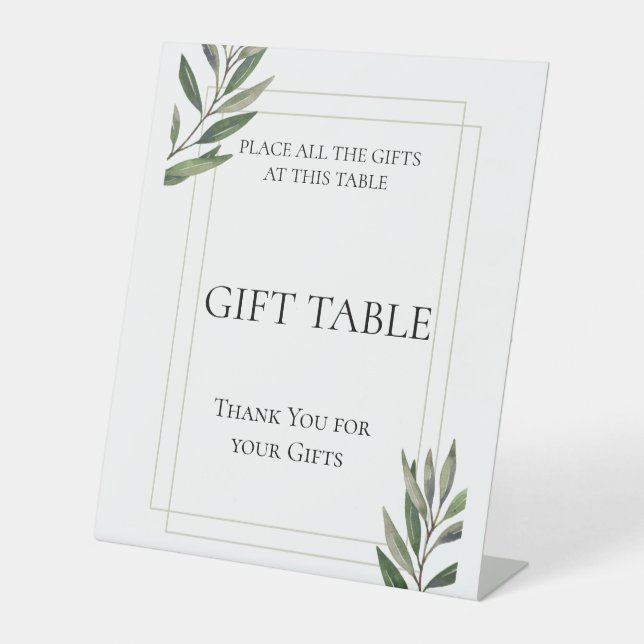Tropical & Beach Wedding Gift Table  Pedestal Sign (Front)