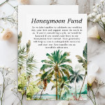 Tropical Beach Wedding Honeymoon Fund Enclosure Card<br><div class="desc">This elegant and beautiful watercolor wedding honeymoon fund enclosure card features a beach and palm trees. The text combines handwritten script and sans serif fonts for a stylish and modern look. This is perfect for a summer beach or tropical destination wedding.</div>