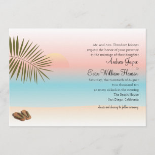 Tropical Beach Wedding Invitation