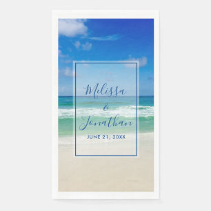 Tropical Beach Wedding Ocean Waves Napkin