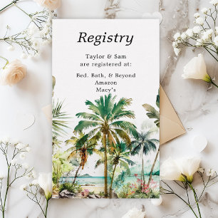 Tropical Beach Wedding Registry Enclosure Card