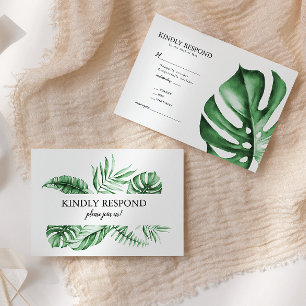 Tropical Beach Wedding RSVP Enclosure Insert Card