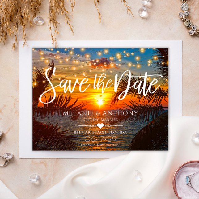 Tropical Beach Wedding Save the Date Invitation (Creator Uploaded)