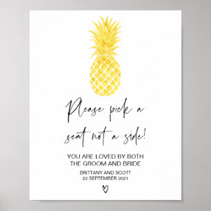 Tropical Beach Wedding Seating Chart Sign