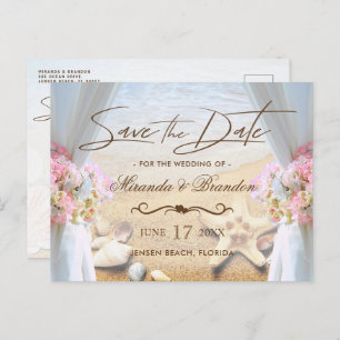 Tropical Beach Wedding Starfish Save the Date Announcement Postcard