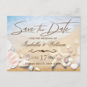 Tropical Beach Wedding Starfish Save the Date Announcement Postcard