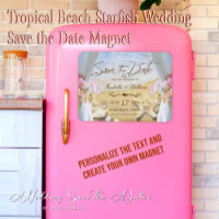 Tropical Beach Wedding Starfish Save the Date