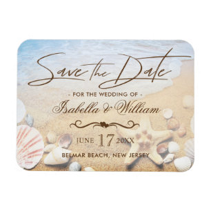 Tropical Beach Wedding Starfish Save the Date Magnet