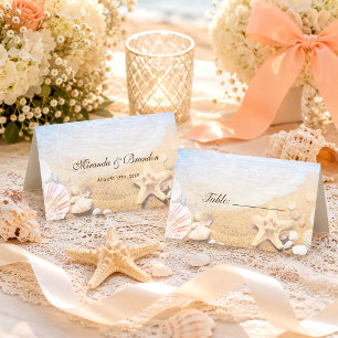 Tropical Beach Wedding Table Assignment Place Card