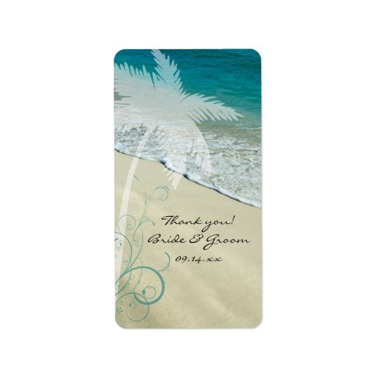 Tropical Beach Wedding Thank You Favour Tags