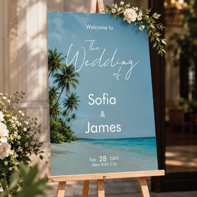 Tropical Beach Wedding Welcome Sign  (Creator Uploaded)