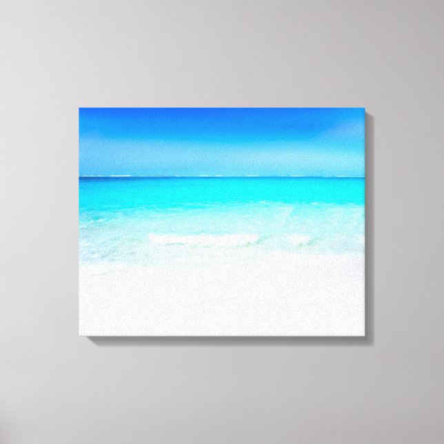 Tropical Beach with a Turquoise Sea Canvas Print (Front)