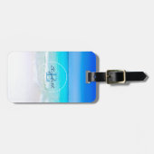 Tropical Beach with a Turquoise Sea Monogram Luggage Tag (Front Horizontal)