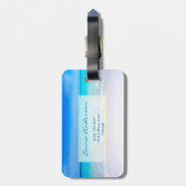 Tropical Beach with a Turquoise Sea Monogram Luggage Tag (Back Vertical)
