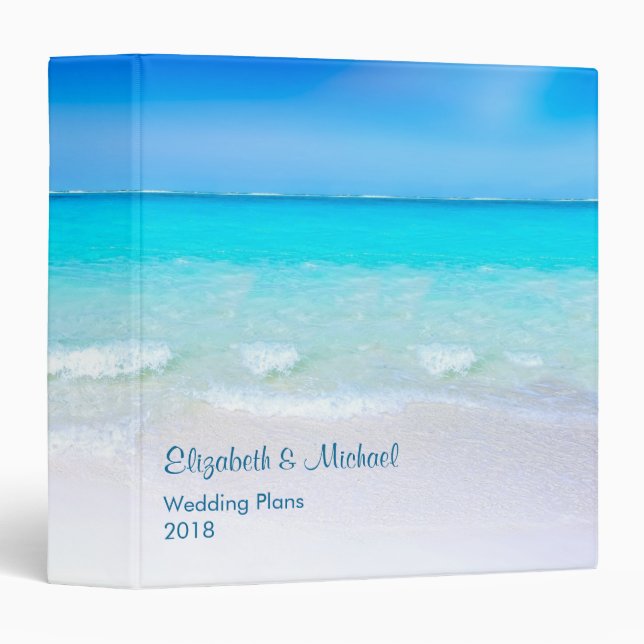 Tropical Beach with a Turquoise Sea Wedding Plans Binder (Front/Spine)