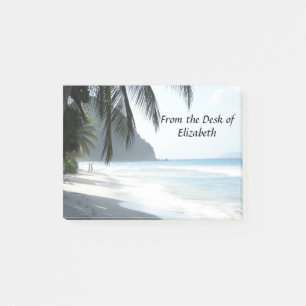 Tropical Beach with Palm Trees Personalized Post-it Notes