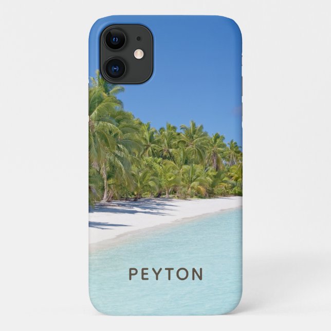 Tropical Beach with Palms Case-Mate iPhone Case (Back)