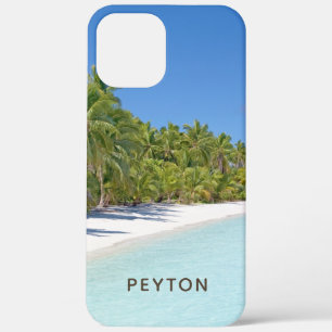 Tropical Beach with Palms Monogrammed Case-Mate iP iPhone 12 Pro Max Case