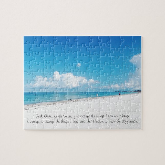 Tropical Beach with Serenity Prayer Jigsaw Puzzle (Horizontal)