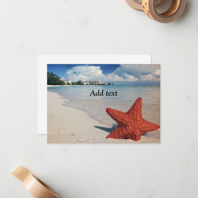Tropical beach with starfish template (Front/Back In Situ)