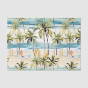 Tropical Beach with Surfboards  Tissue Paper