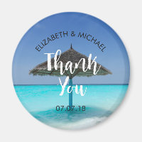 Tropical Beach with Thatched Umbrella Wedding