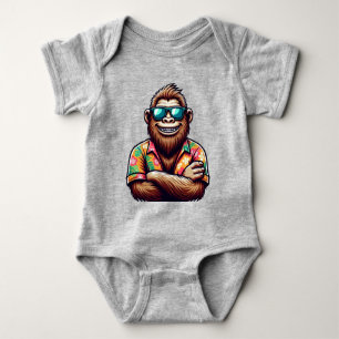 Tropical/beach yeti/bigfoot baby bodysuit