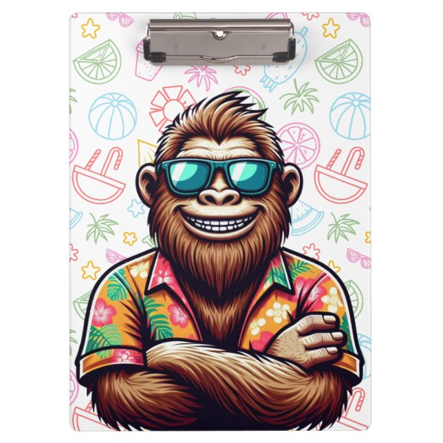 Tropical/beach yeti/bigfoot  clipboard (Front)