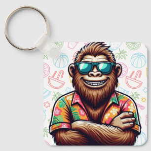 Tropical/beach yeti/bigfoot keychain