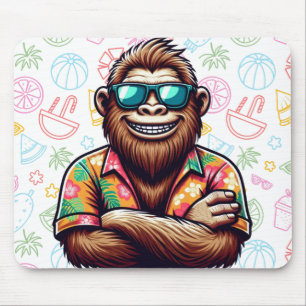 Tropical/beach yeti/bigfoot mouse pad
