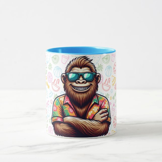 Tropical/beach yeti/bigfoot  mug (Center)