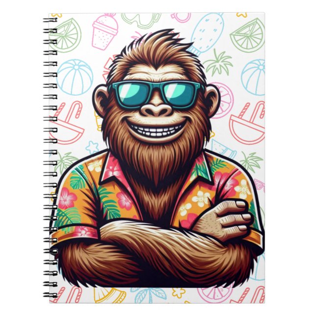 Tropical/beach yeti/bigfoot  notebook (Front)