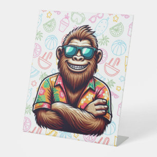 Tropical/beach yeti/bigfoot pedestal sign