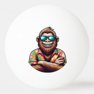Tropical/beach yeti/bigfoot ping pong ball
