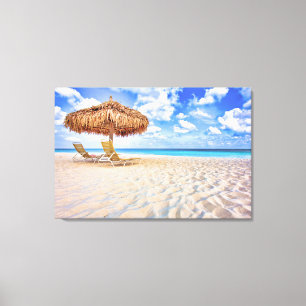 Tropical Beaches   Aruba Sandy Beach Canvas Print