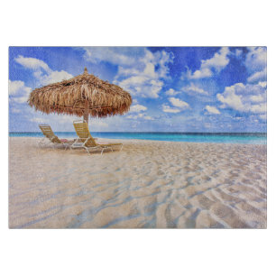 Tropical Beaches Aruba Sandy Beach Cutting Board