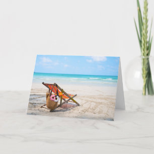 Tropical Beaches Beach Chair on Sand Card