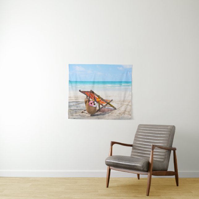 Tropical Beaches | Beach Chair on Sand Tapestry (In Situ (Horizontal))