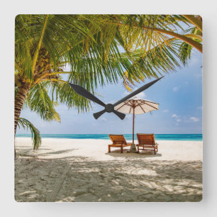 Tropical Beaches   Beach Dominican Republic Square Wall Clock