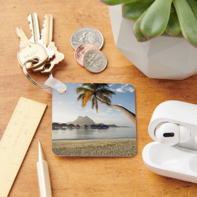 Tropical Beaches | Beach Huts, Bora Bora Keychain (Desk)