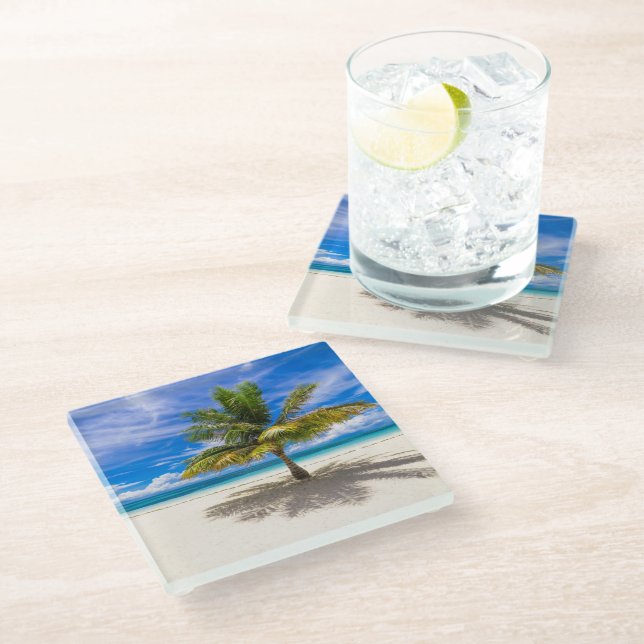 Tropical Beaches | Bora Bora, French Polynesia Glass Coaster (Angled)