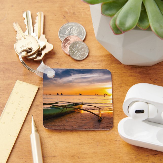 Tropical Beaches | Boracay's White Beach Keychain (Desk)