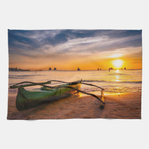Tropical Beaches Boracay's White Beach Kitchen Towel