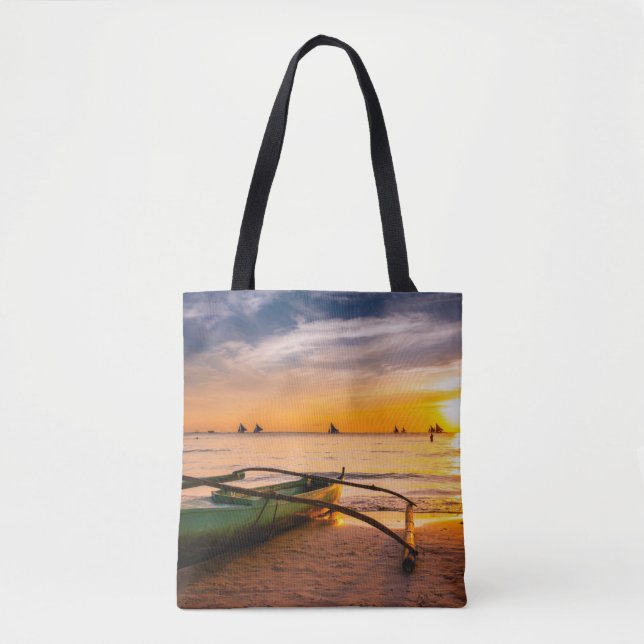 Tropical Beaches | Boracay's White Beach Tote Bag (Front)