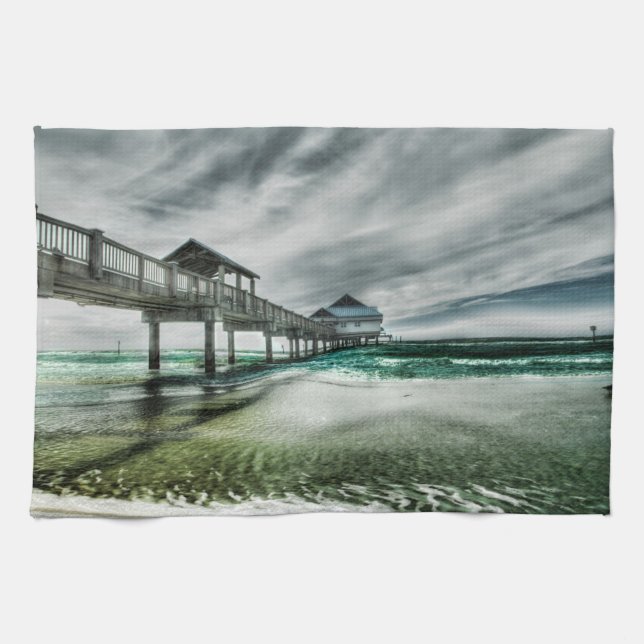 Tropical Beaches | Clearwater Florida Kitchen Towel (Horizontal)