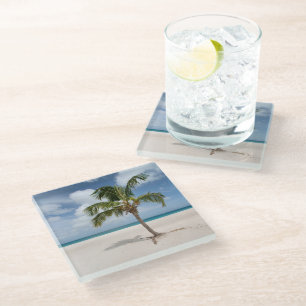 Tropical Beaches   Eagle Beach, Aruba Glass Coaster