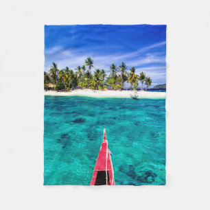 Tropical Beaches El Nido, Philippines, Palawan Fleece Blanket
