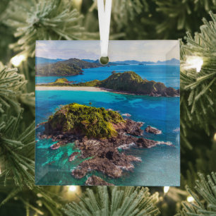 Tropical Beaches   El Nido Phillipines Glass Ornament