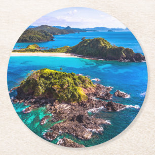 Tropical Beaches   El Nido Phillipines Round Paper Coaster